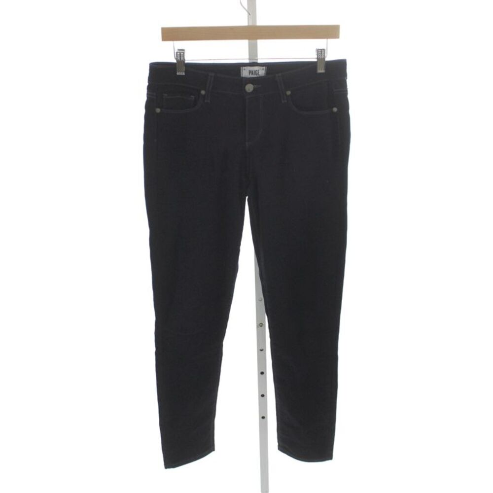 Paige Womens Ankle Jeans Blue Cotton Mid Rise Button Closure Size 29